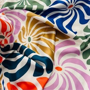 Vibrant Abstract Floral Scarf – World Market – 21.5” Square